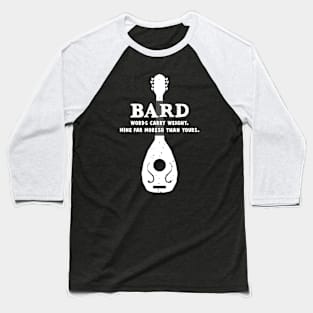 Funny Bard Gamer D20 Dice Dungeon Dragons Gaming Gift Baseball T-Shirt